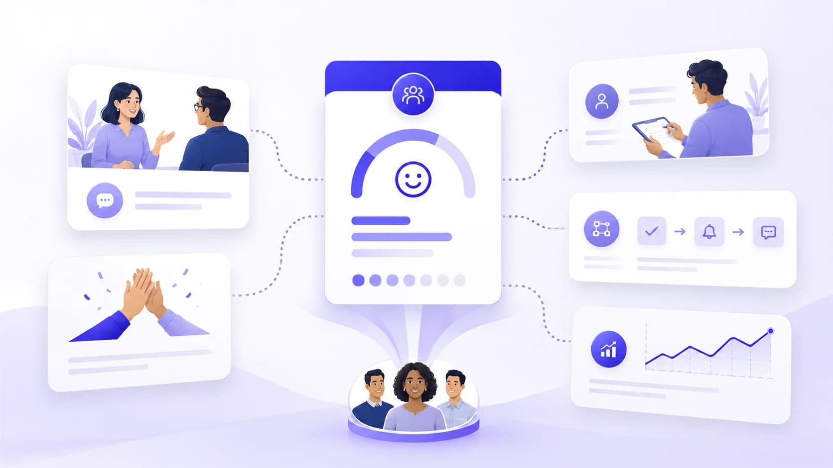 A recognition dashboard connecting specific praise with engagement, retention signals, manager action, and business impact